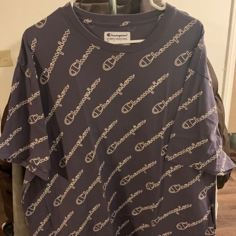 Used Champion Mens Heritage All Over Purple Tee Shirt